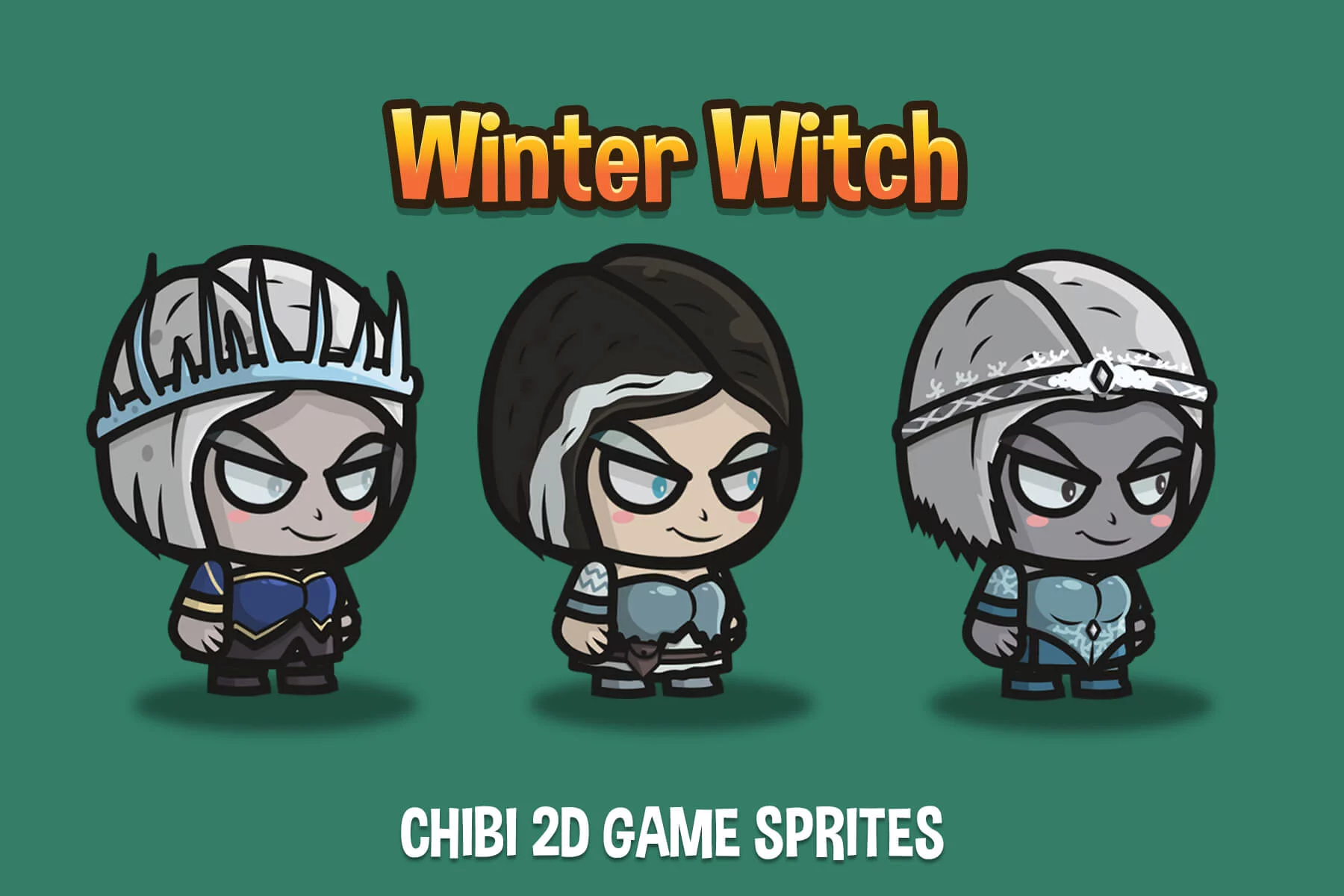 Chibi Winter Witch Character Sprite