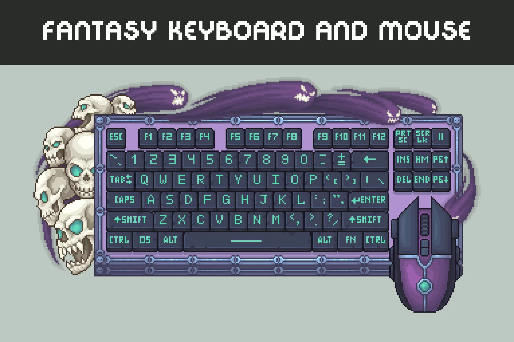 Fantasy Keyboard and Mouse Pixel Art Asset Pack
