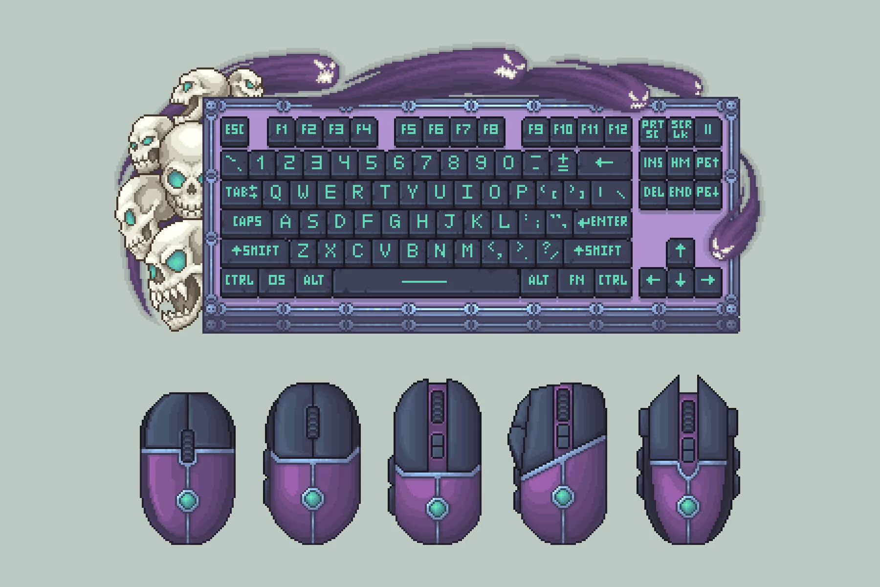 Fantasy Keyboard and Mouse Pixel Art Asset Pack