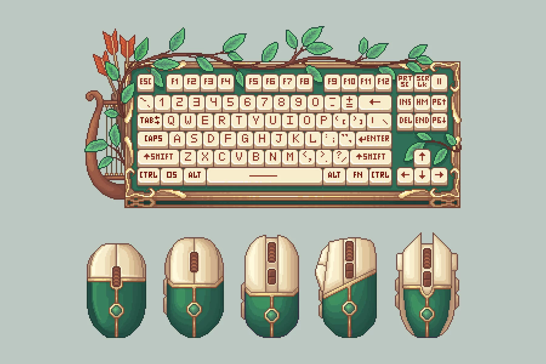 Fantasy Keyboard and Mouse Pixel Art Asset Pack
