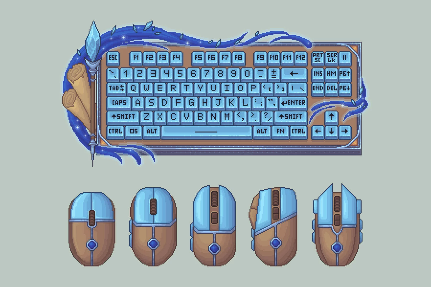 Fantasy Keyboard and Mouse Pixel Art Asset Pack