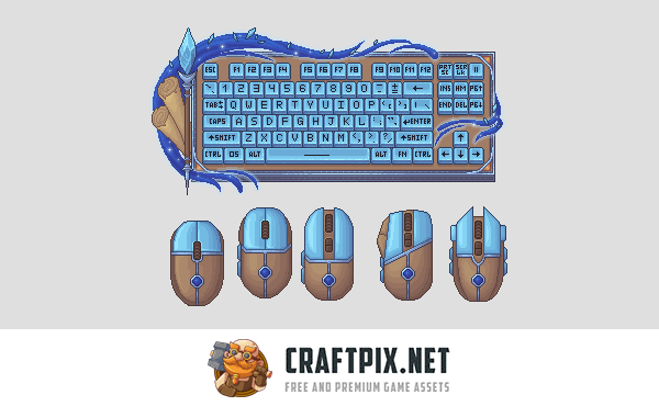 Fantasy Keyboard and Mouse Pixel Art Asset Pack