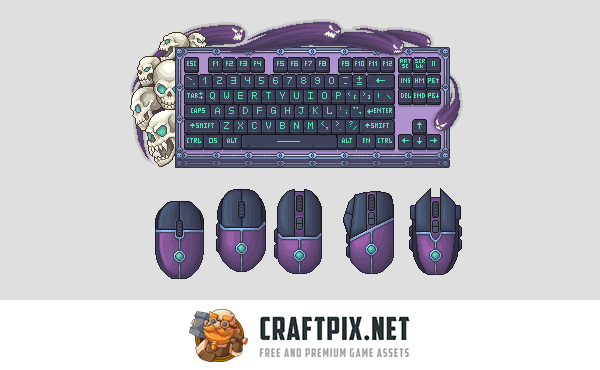 Fantasy Keyboard and Mouse Pixel Art Asset Pack