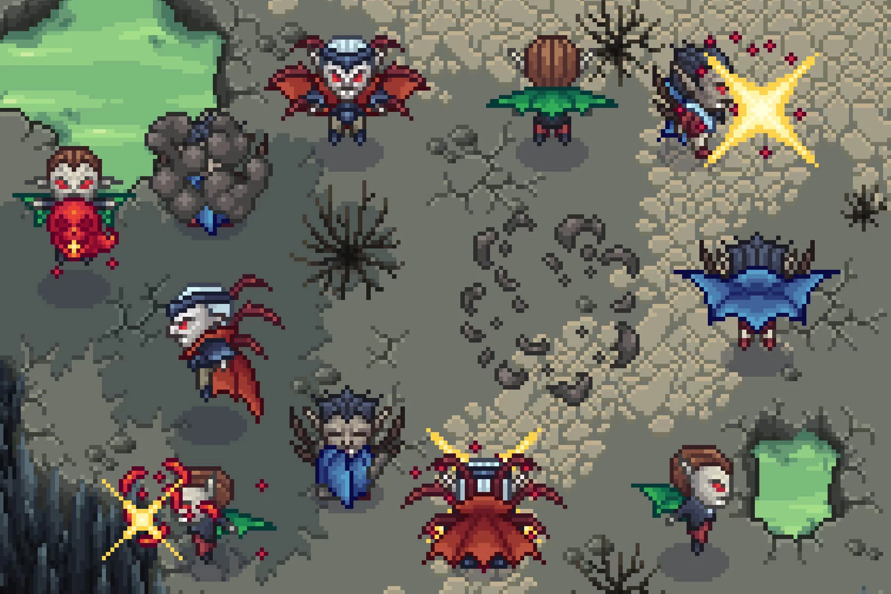 Vampire 4-direction Pixel Character Sprite Pack