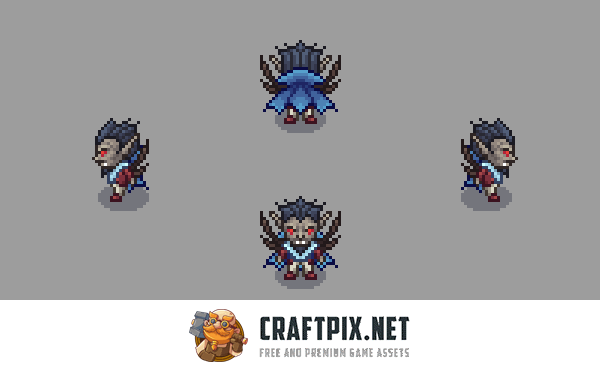Vampire 4-direction Pixel Character Sprite Pack