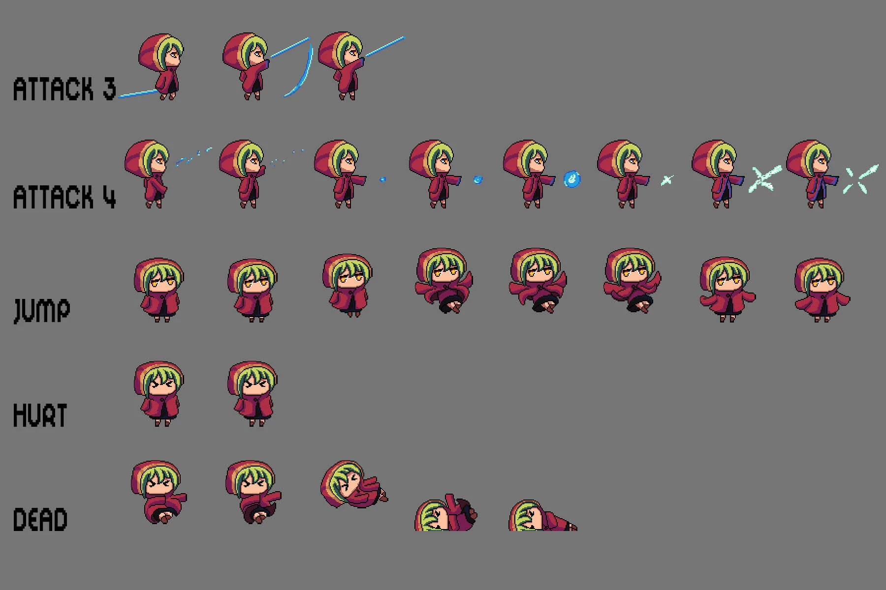 Fantasy Chibi Female Sprites Pixel Art