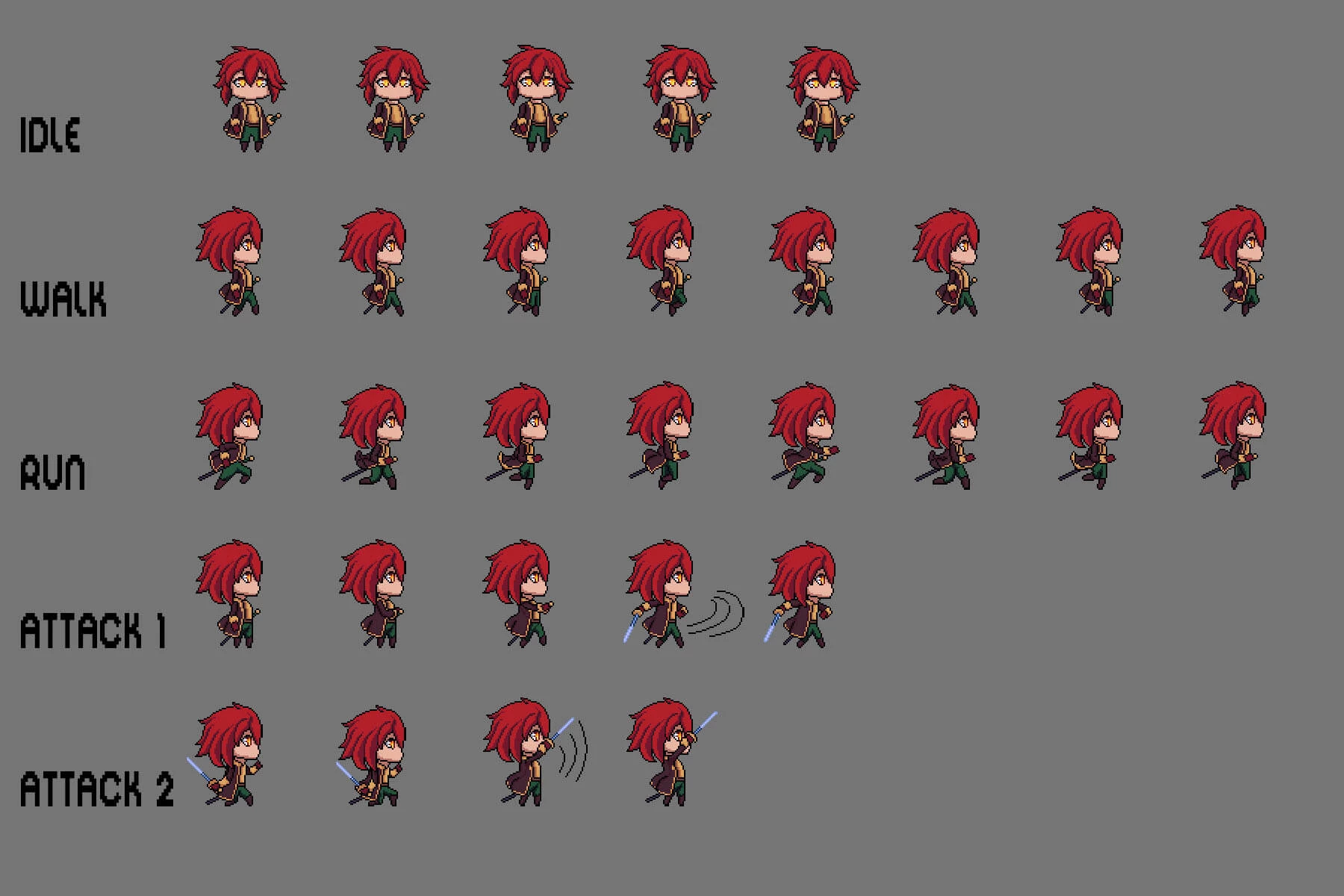 Fantasy Chibi Female Sprites Pixel Art