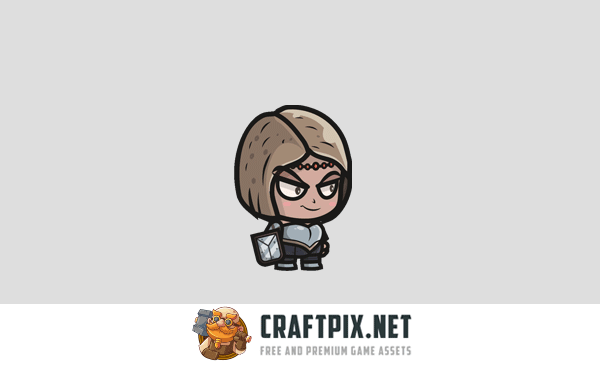 Girl Knight Chibi Character Sprites