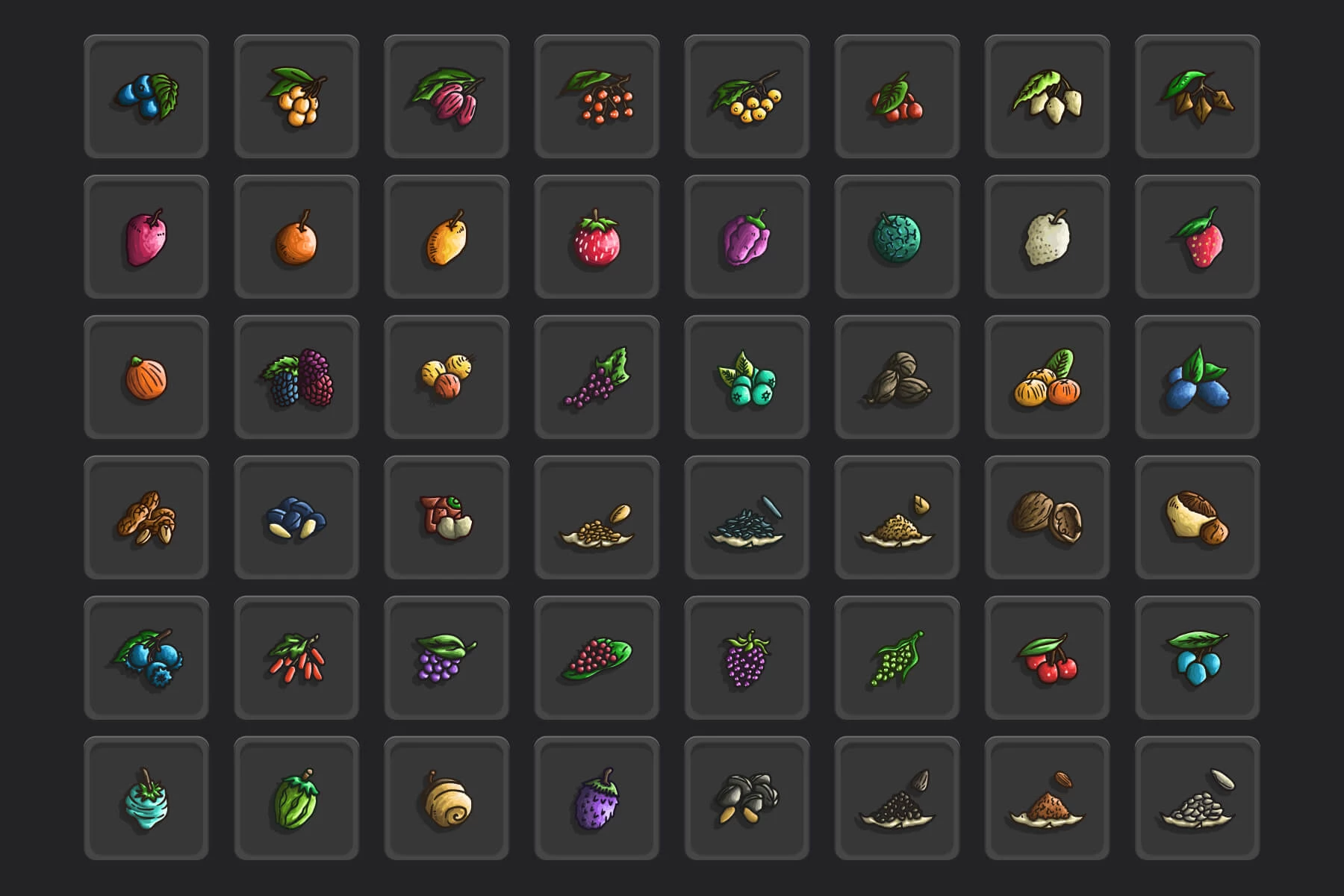 Berries And Nuts Game Icon Pack
