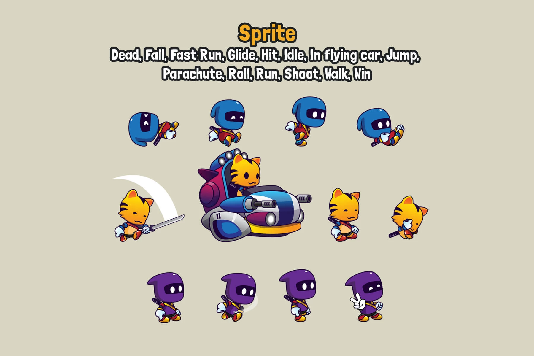 Side Scroll Main Character Sprites