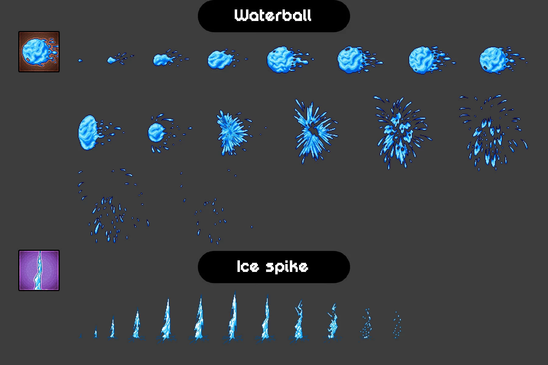 Water Effects Pixel Art Set