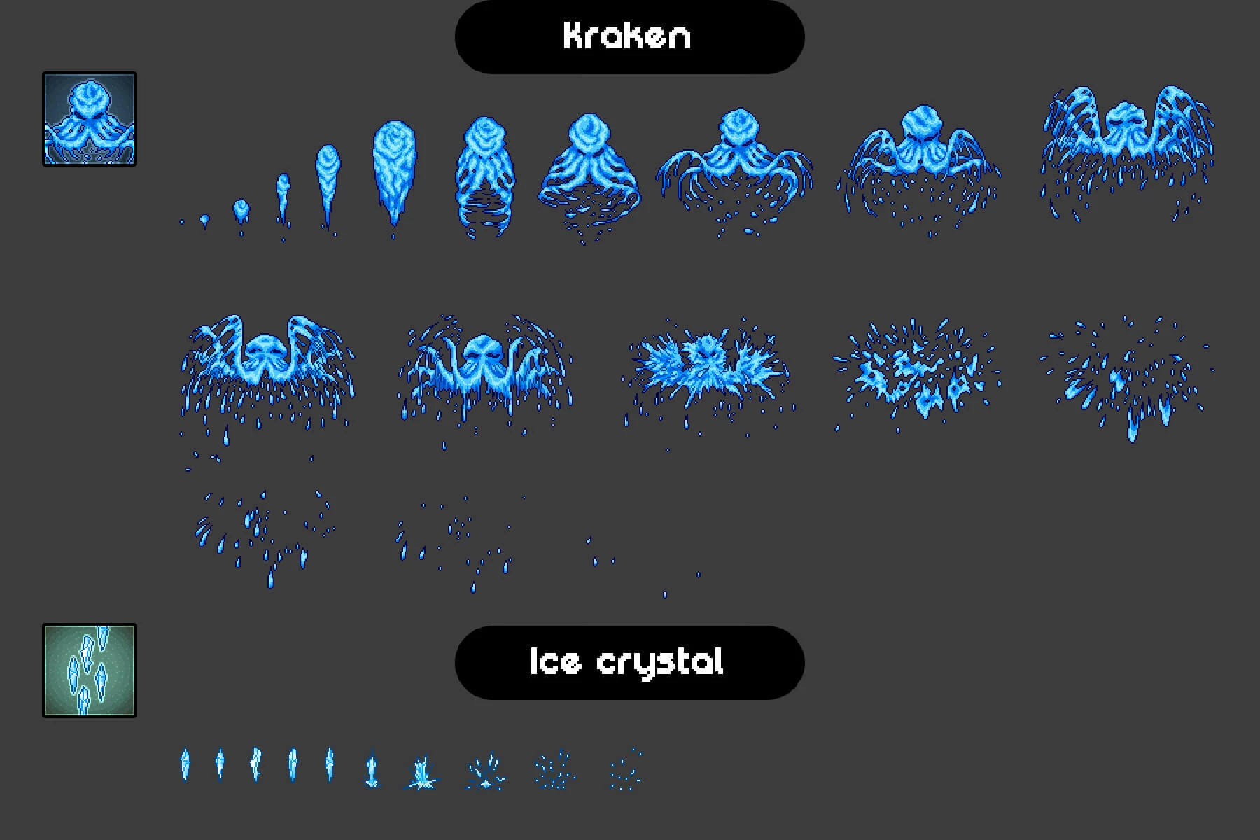 Water Effects Pixel Art Set