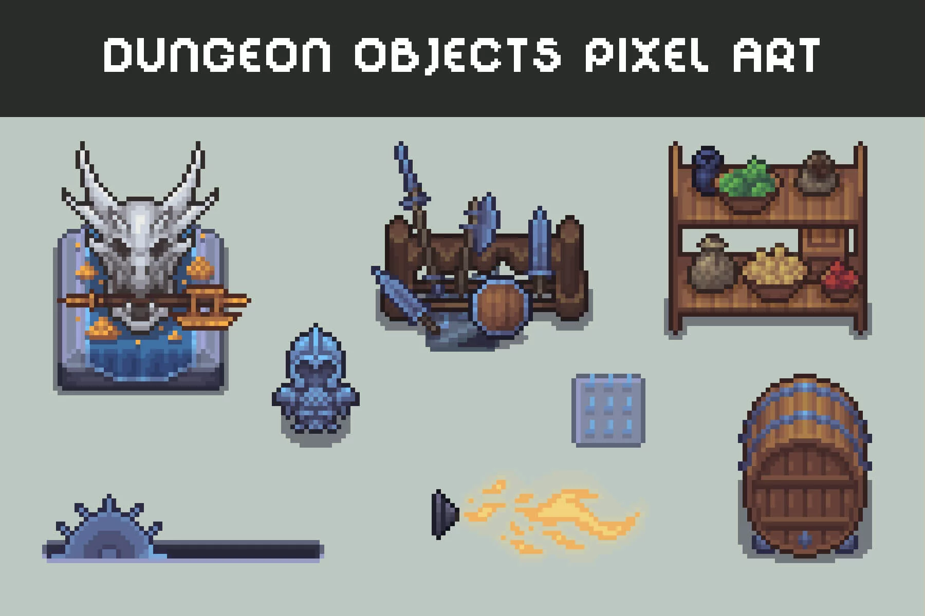Pixel Art Dungeon Objects Asset Pack