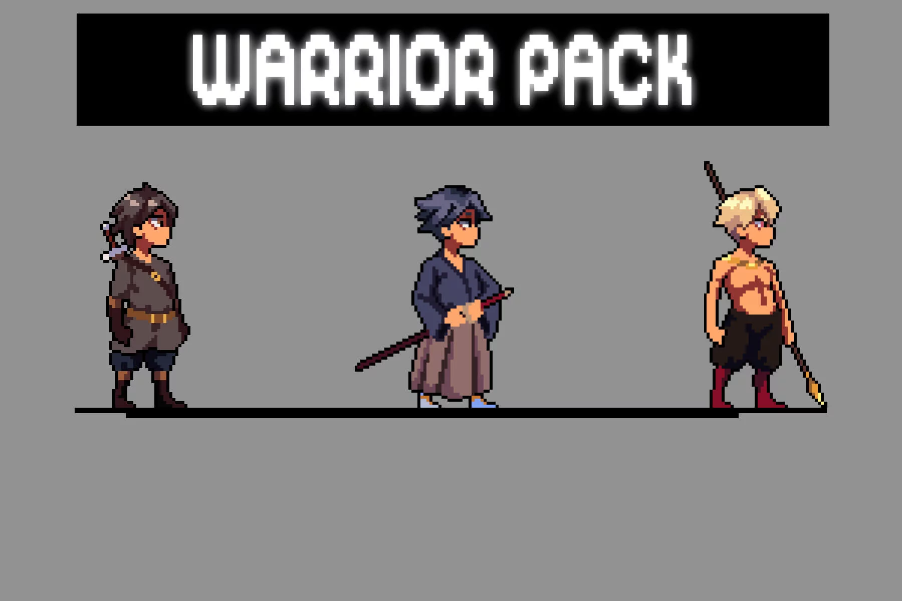 Anime Warrior Man Character Pixel Sprite Pack