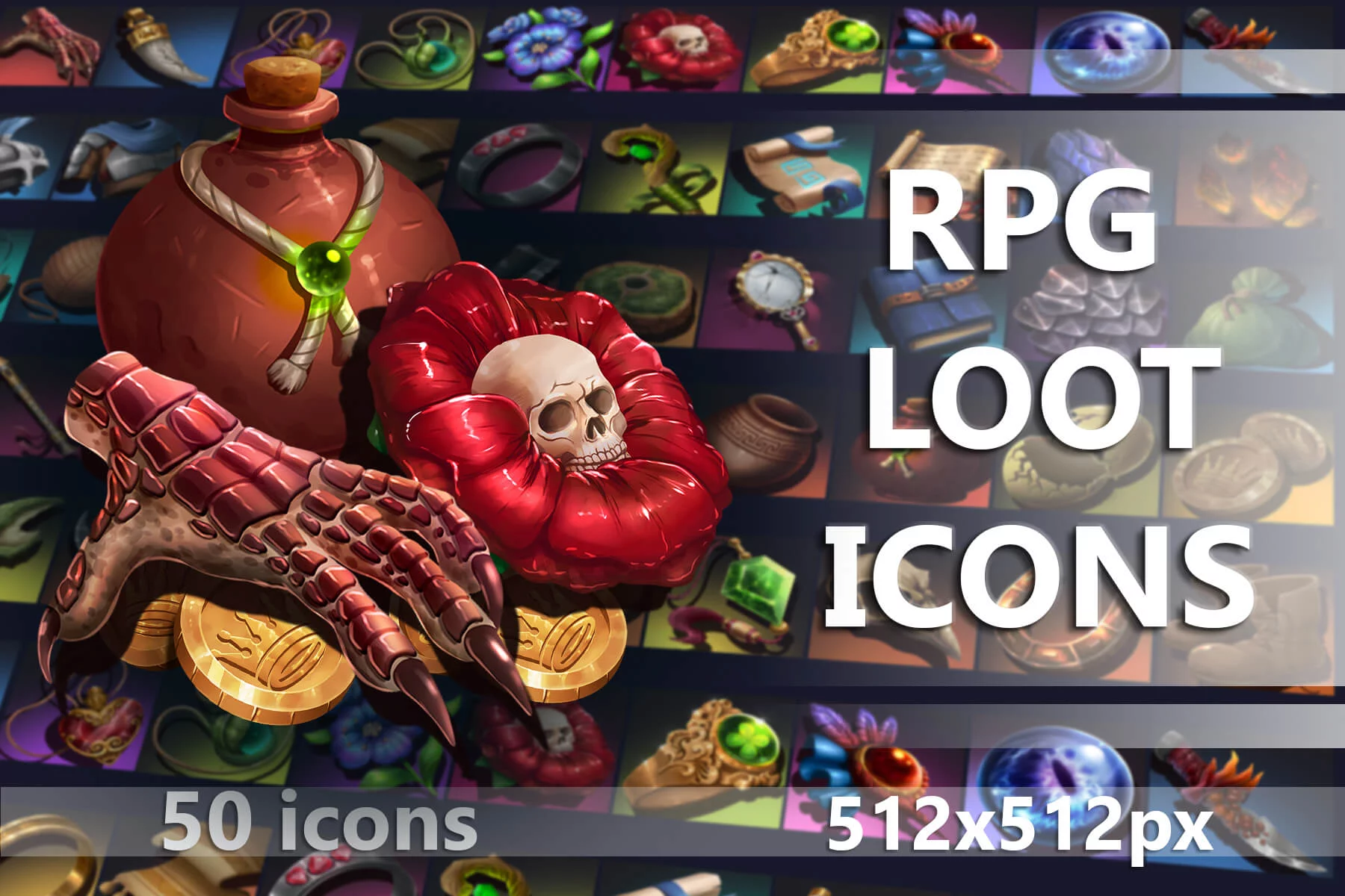 Fantasy RPG Loot Icons 512×512