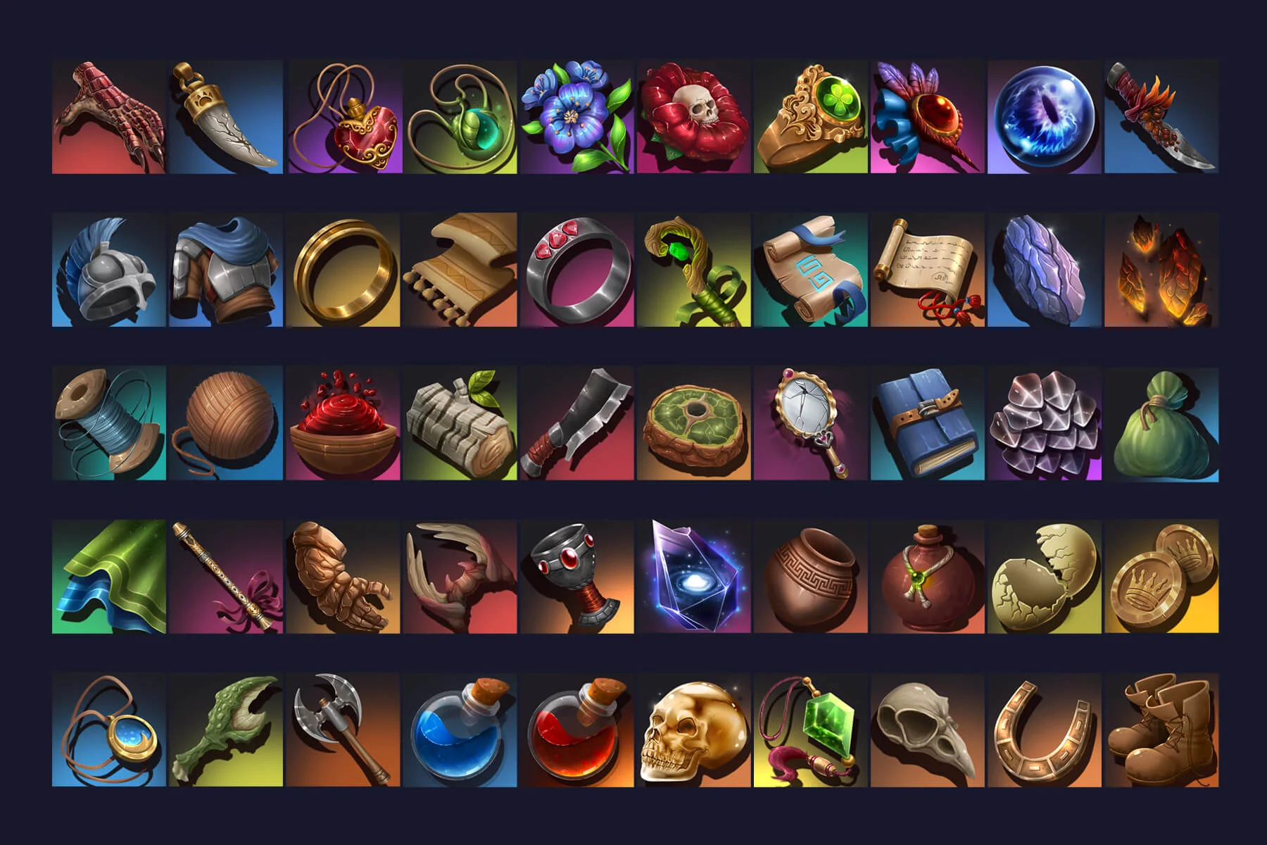 Fantasy RPG Loot Icons 512×512