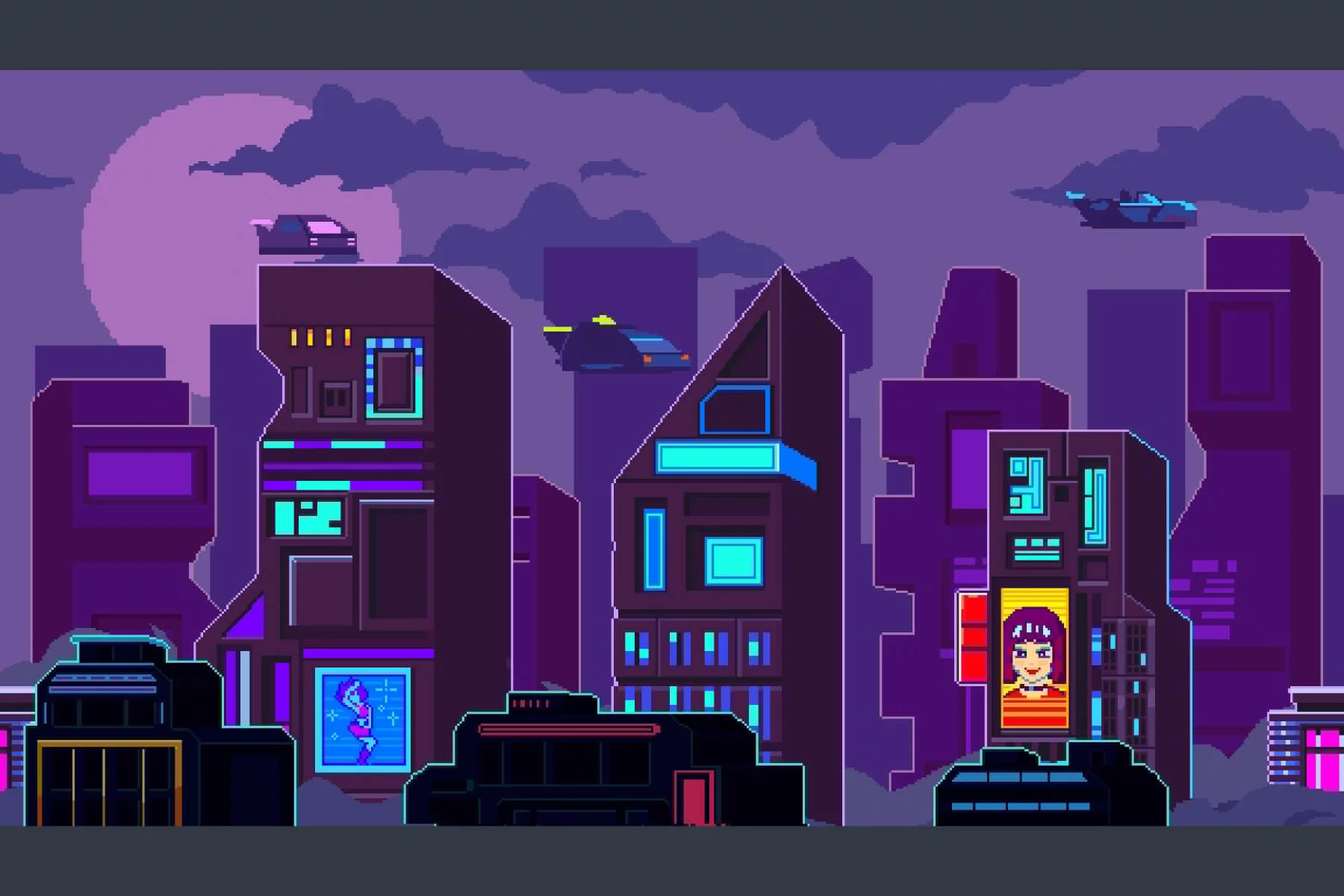 Futuristic City Pixel Art Backgrounds