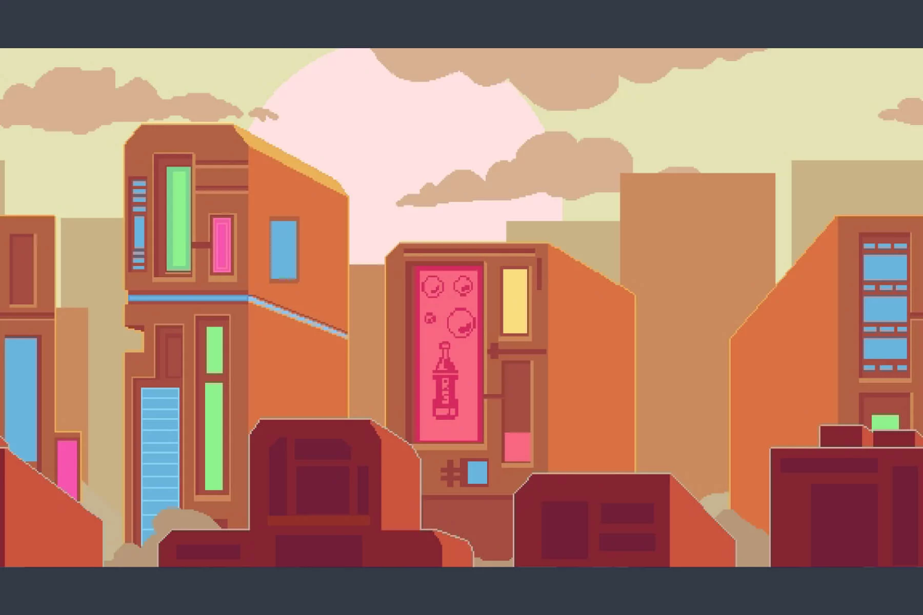 Futuristic City Pixel Art Backgrounds