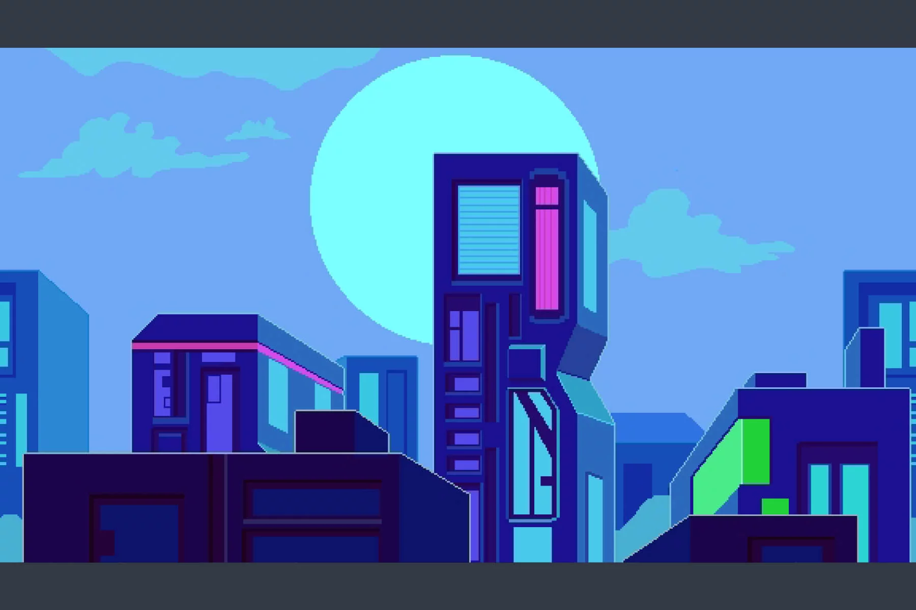 Futuristic City Pixel Art Backgrounds