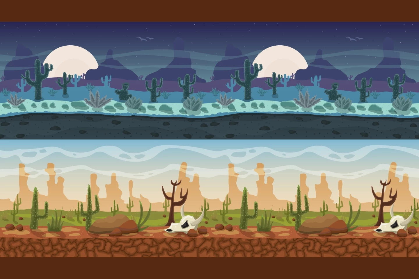 Desert 2D Game Backgrounds