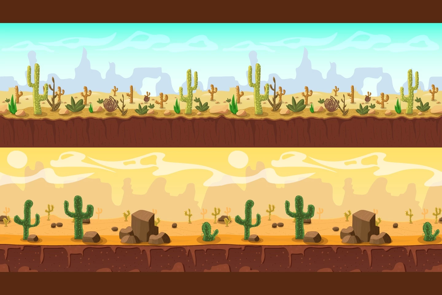 Desert 2D Game Backgrounds