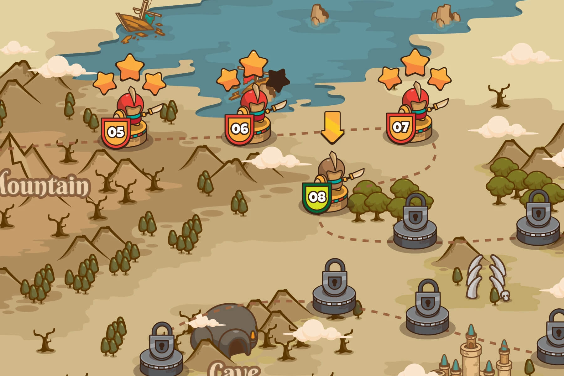 Fantasy Level Map Game Assets