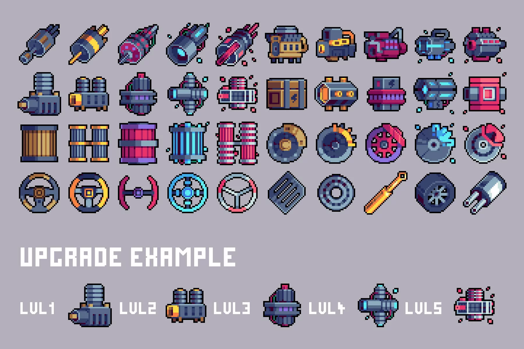 Machine Parts 32×32 Pixel Art Icon Pack