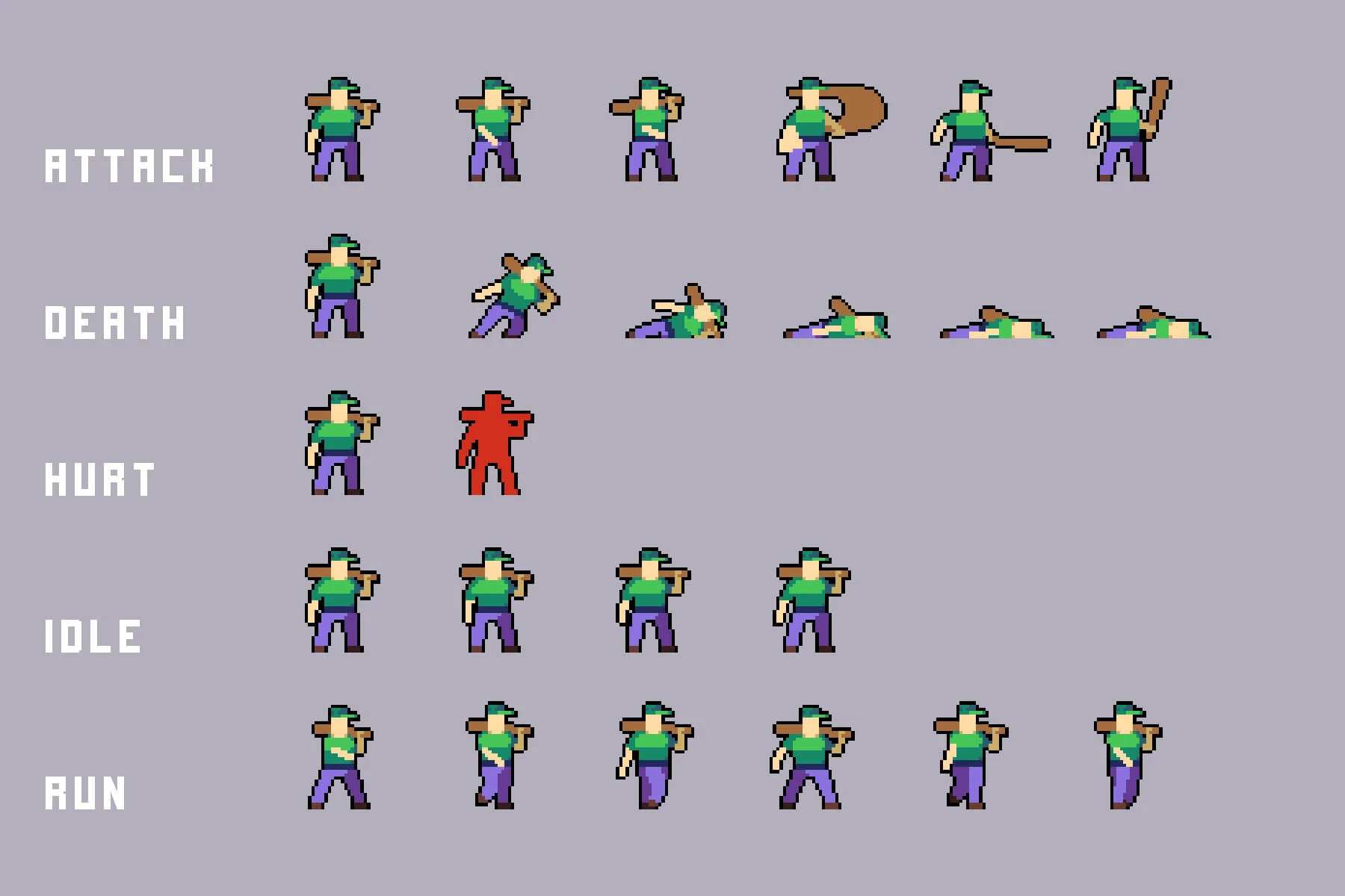City Enemies Pixel Art Sprite Sheets