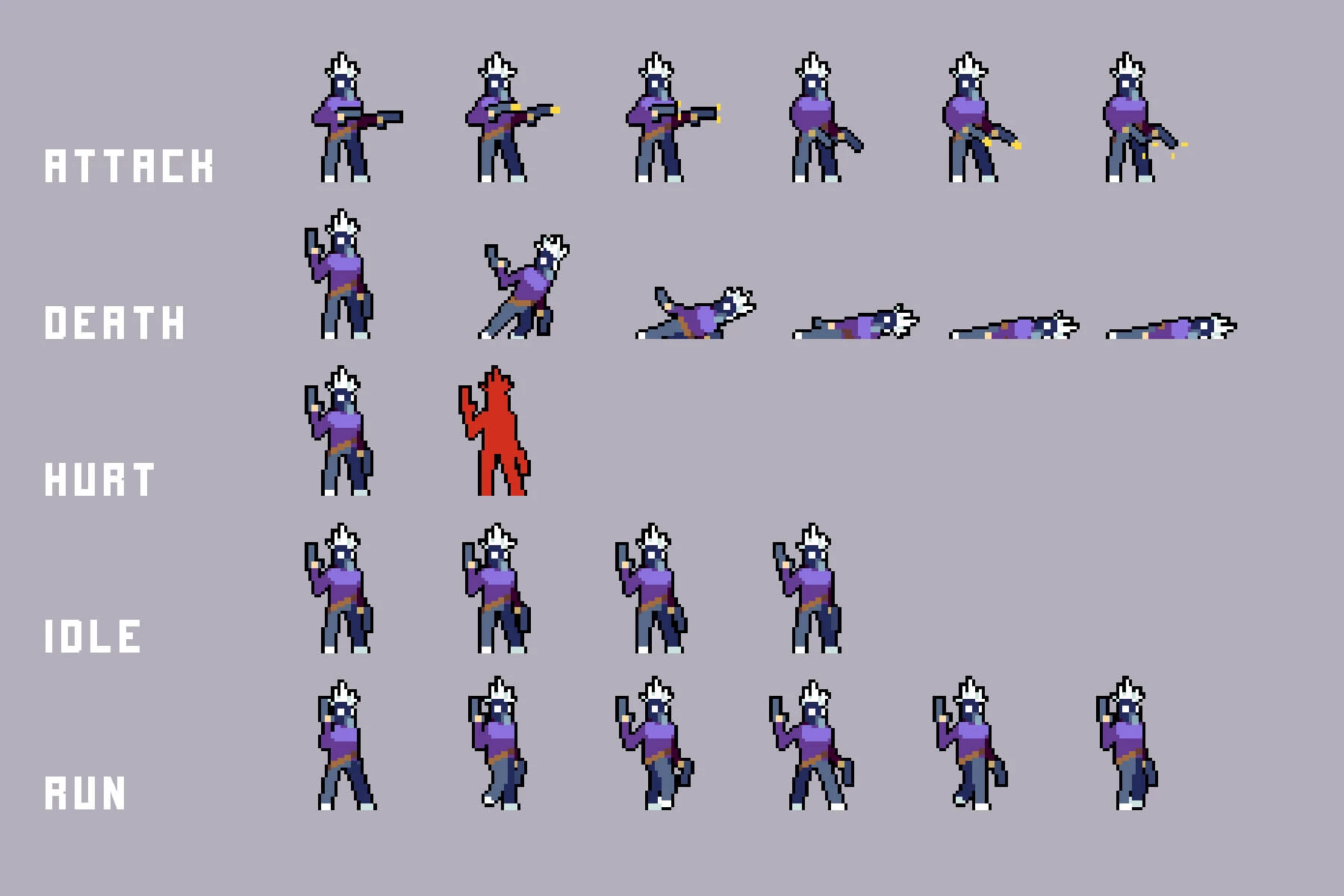 City Enemies Pixel Art Sprite Sheets