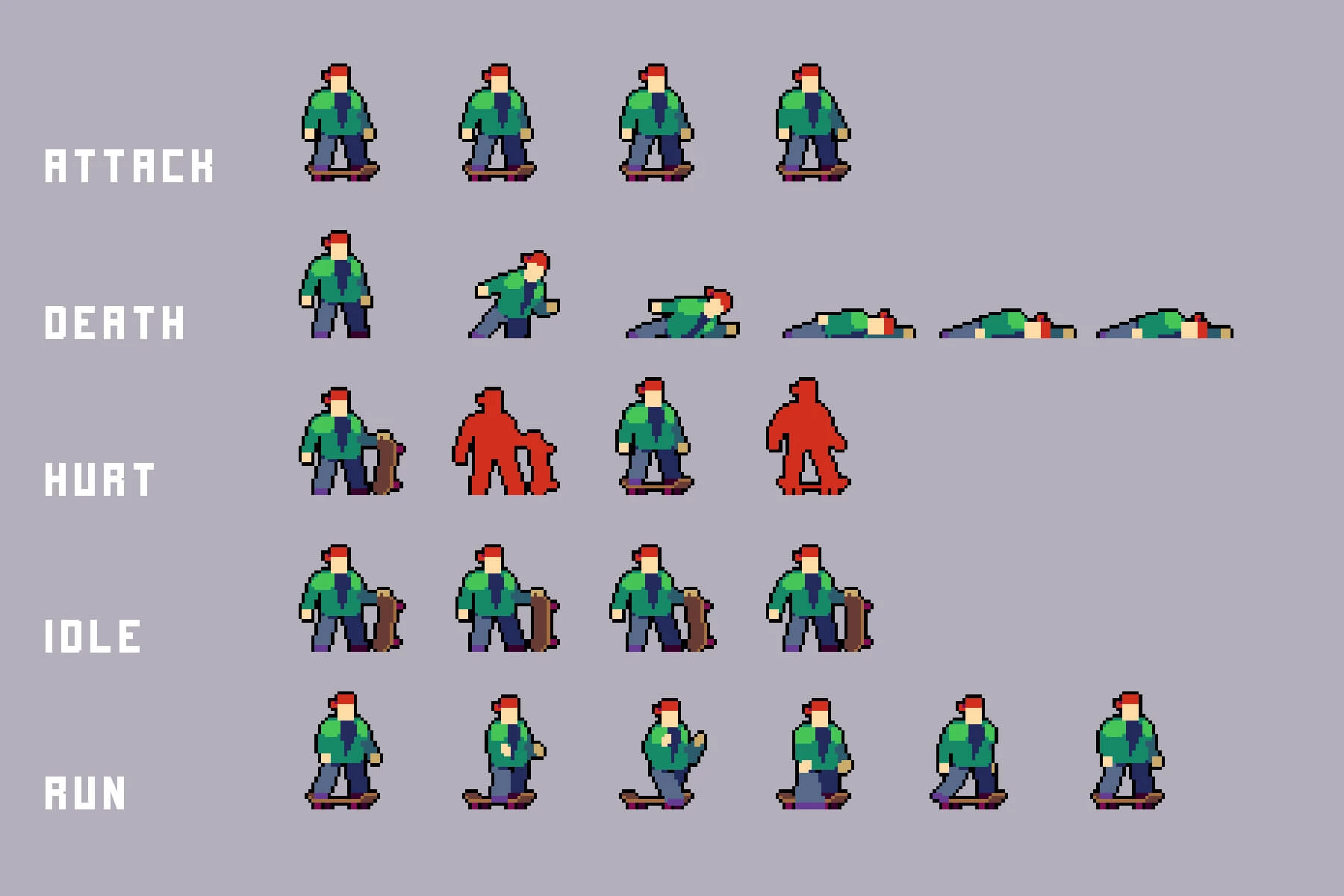 City Enemies Pixel Art Sprite Sheets