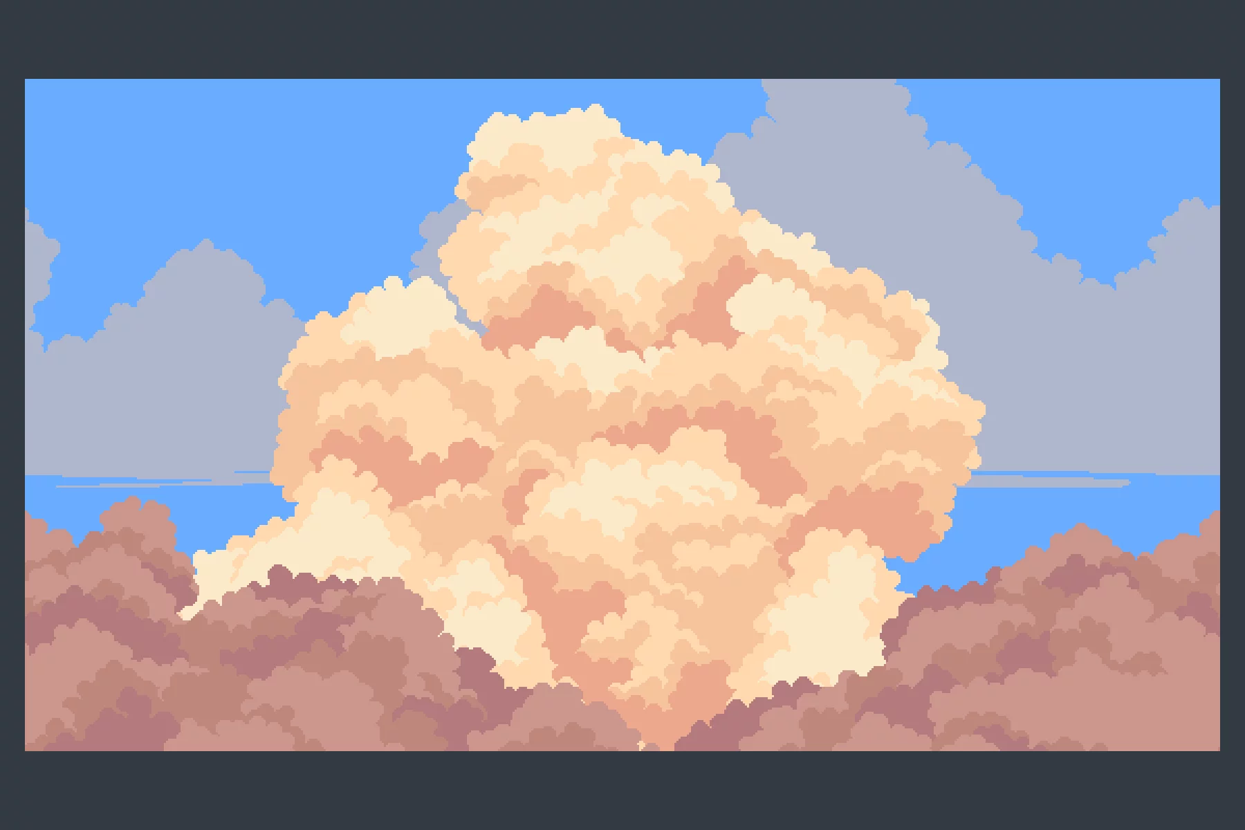 Seamless Pixel Art Cloudscape for Game Projects