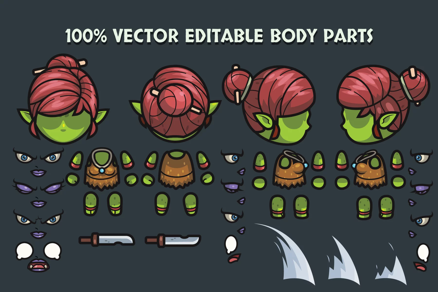 Top-Down Goblin Character Sprite