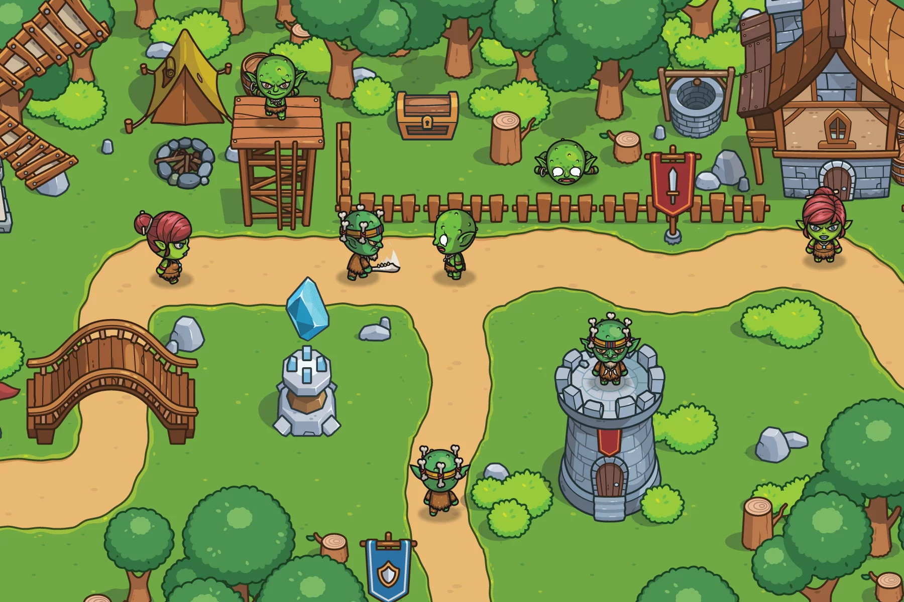 Top-Down Goblin Character Sprite