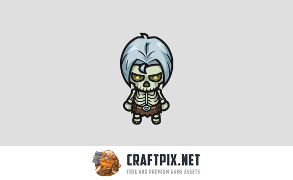 Top-Down Skeleton Characters Pack Wizard, Knight, Archer