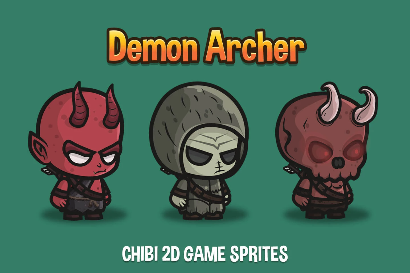 Demon Archer Chibi Game Sprites
