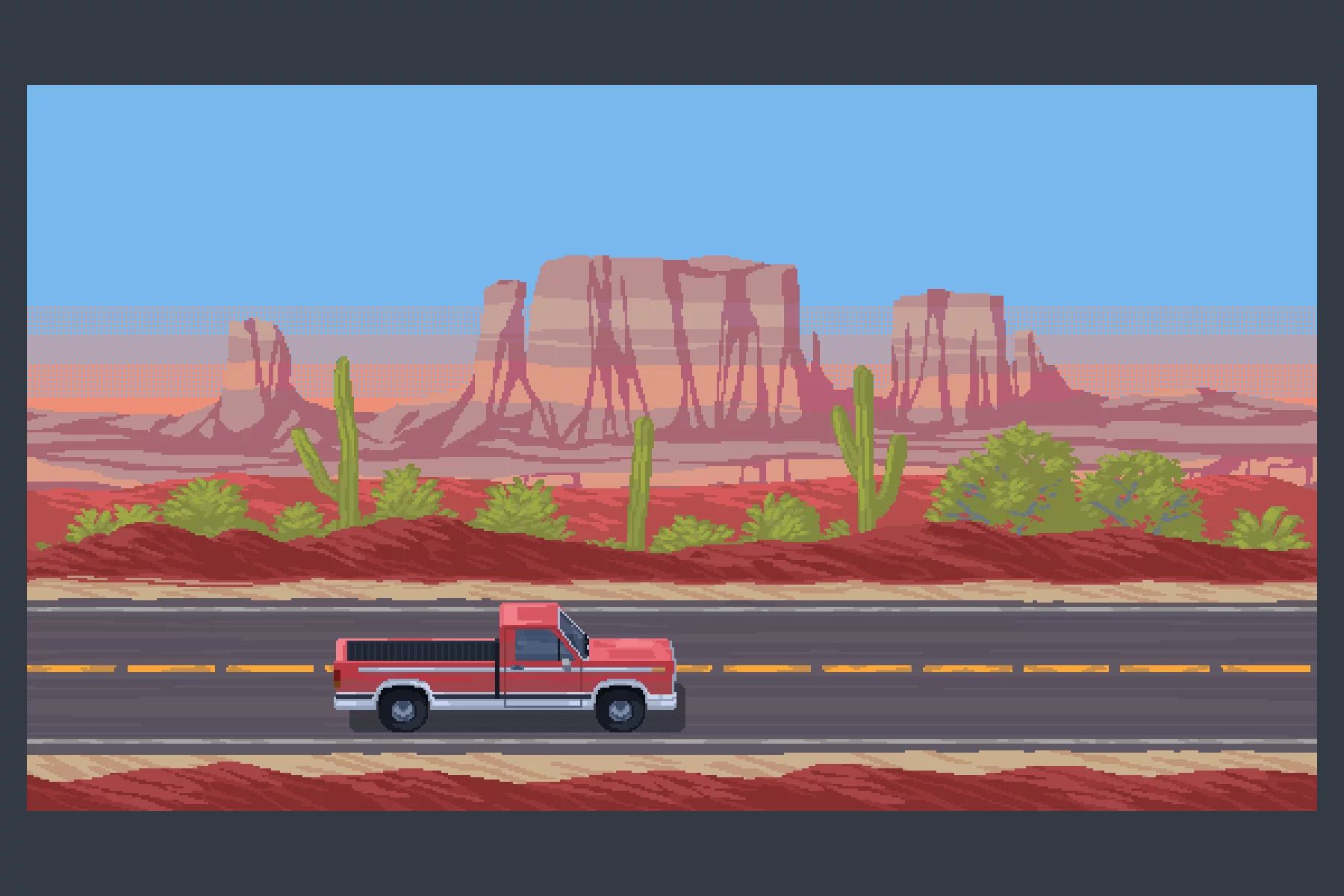 Road Backgrounds with Cars Pixel Art Asset Pack