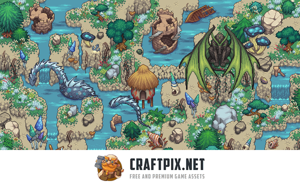 Rocky Top-Down Tileset Pixel Art for RPG