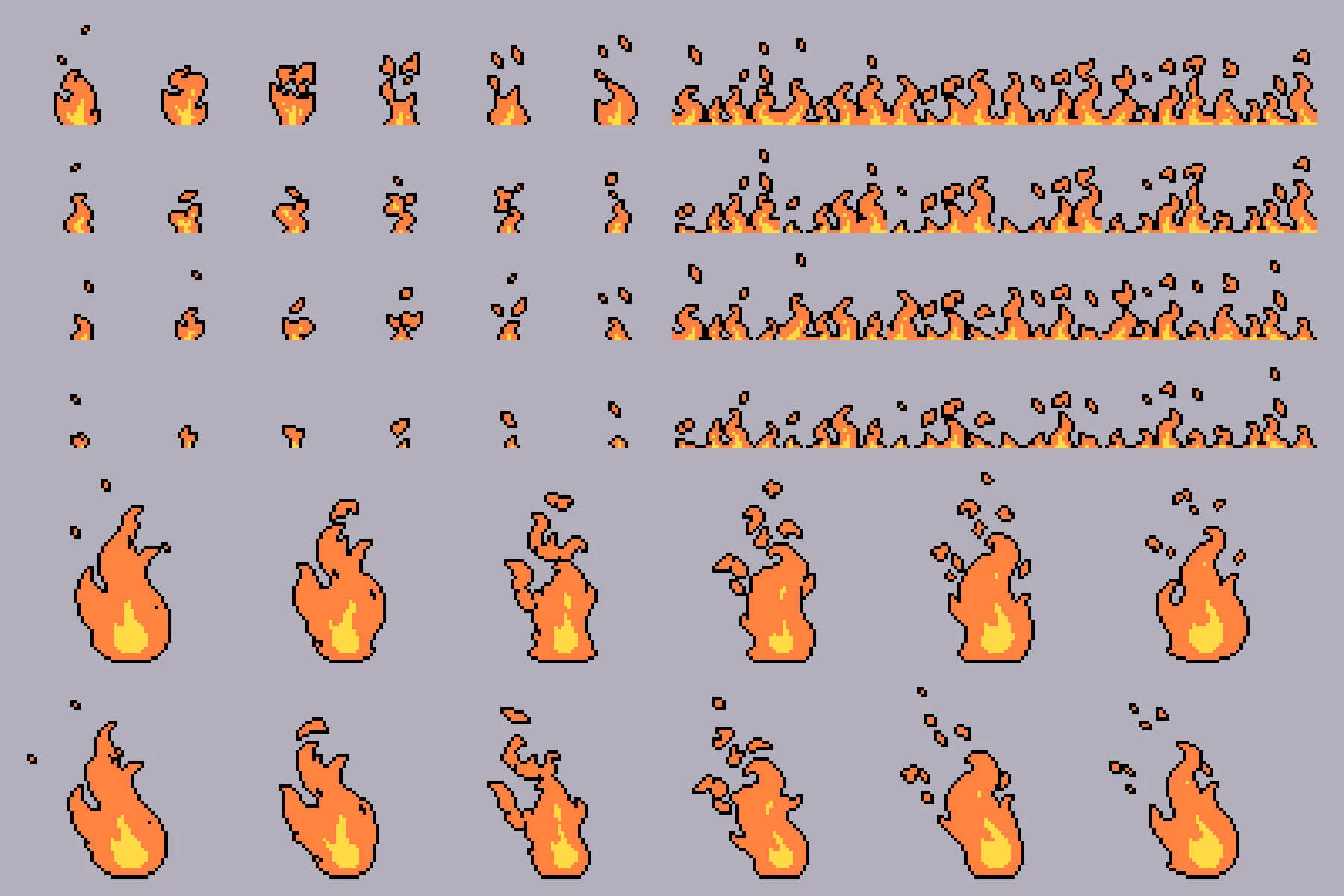Fire Pixel Art Animation Sprites