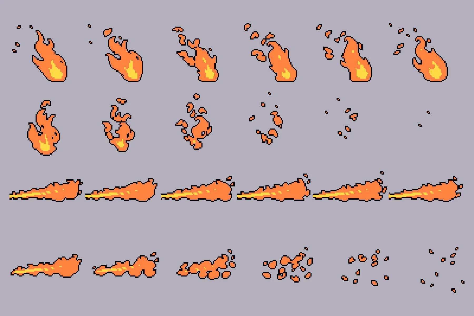 Fire Pixel Art Animation Sprites