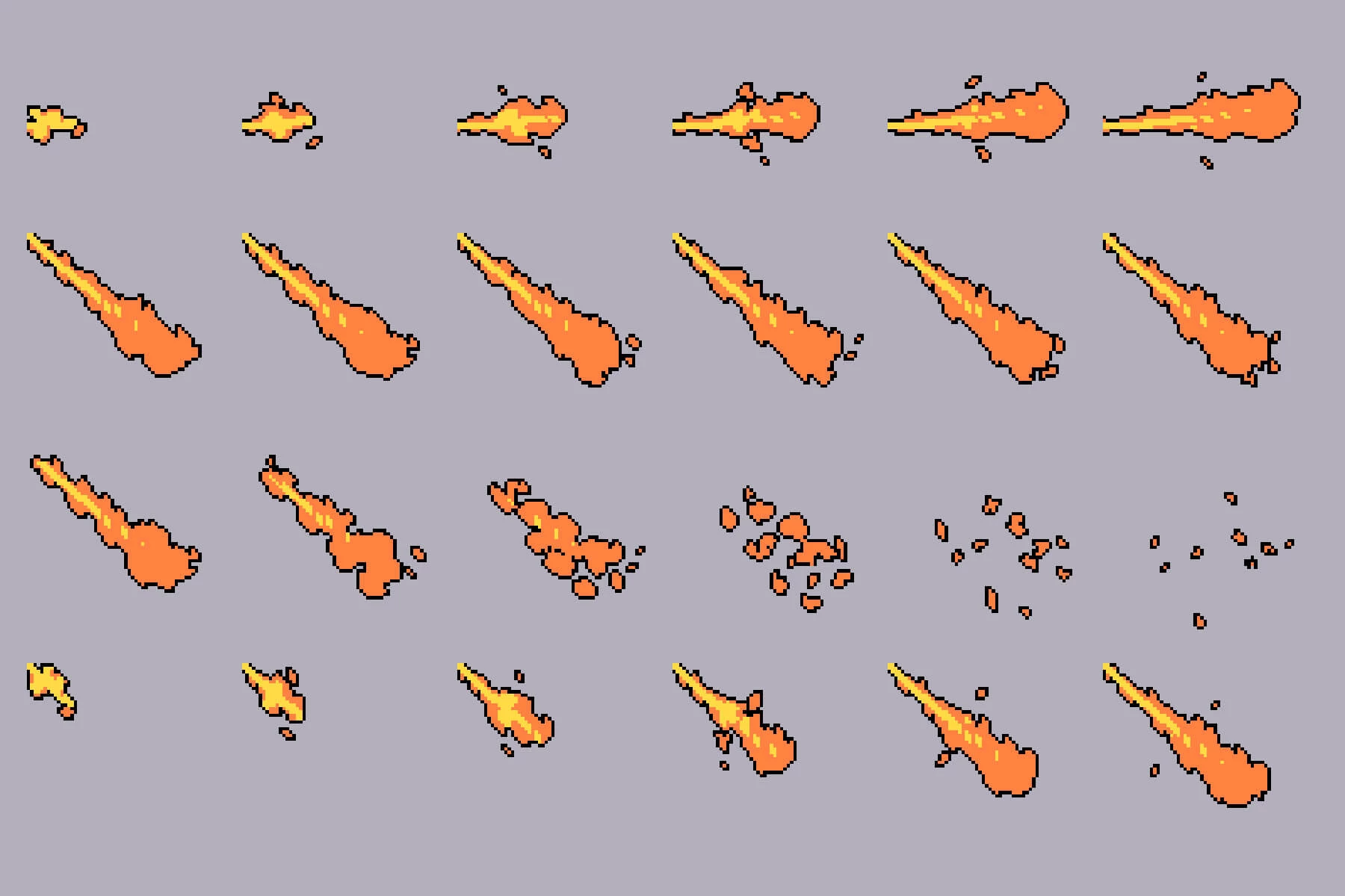 Fire Pixel Art Animation Sprites