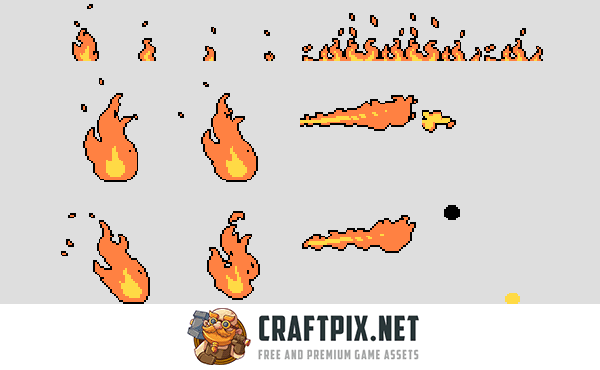 Fire Pixel Art Animation Sprites