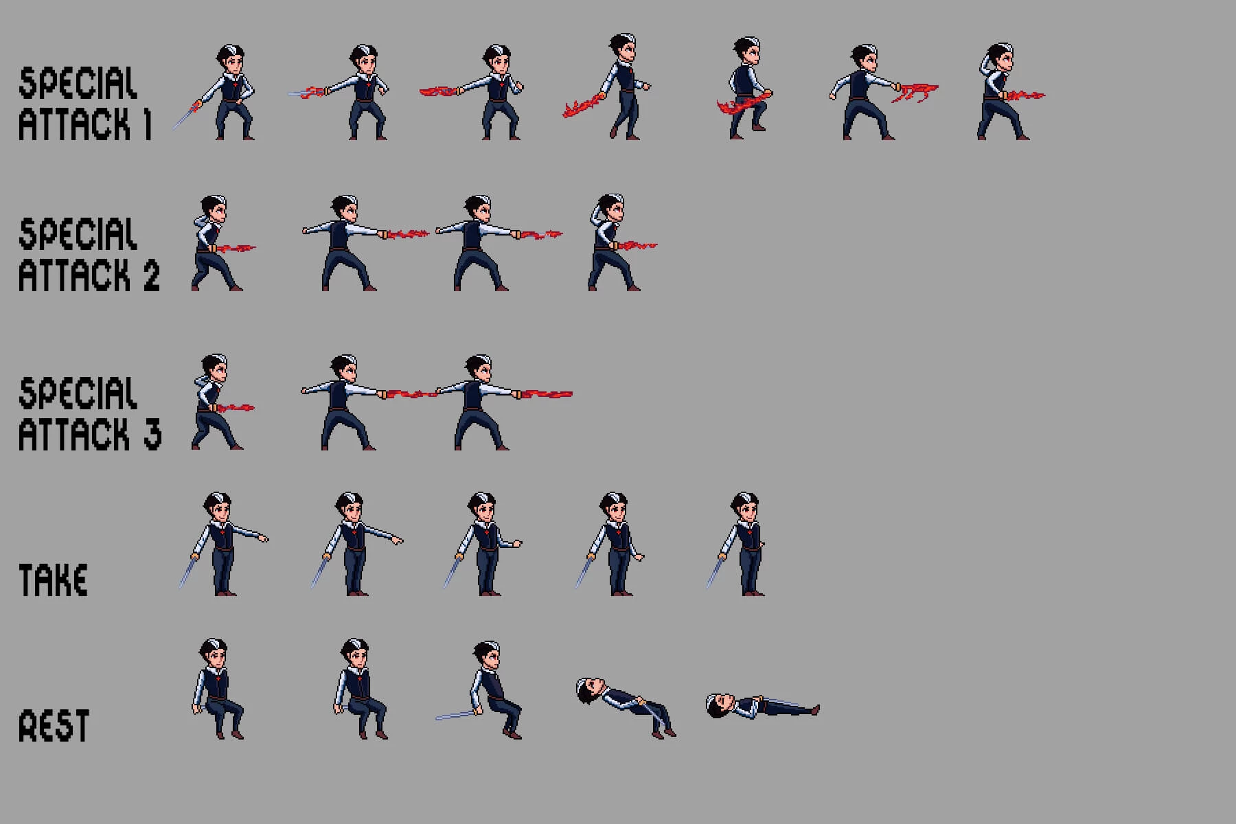 Vampire Pixel Art Character Sprites