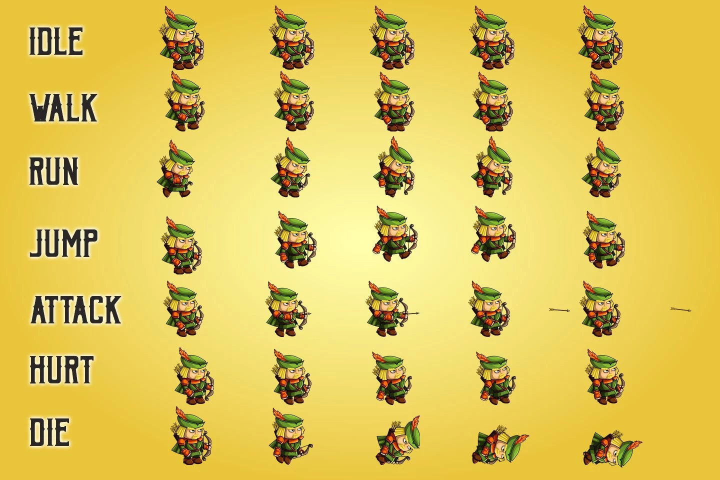 2D Fantasy Archer Character Sprite