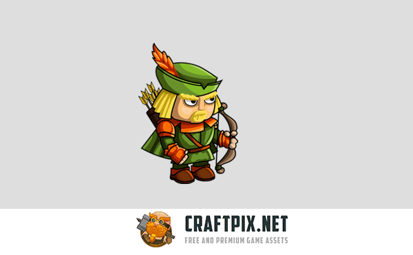 2D Fantasy Archer Character Sprite