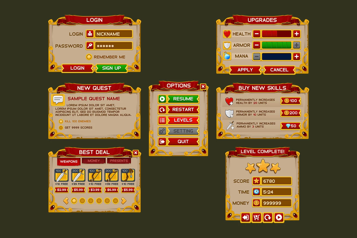 Medieval Game Interface