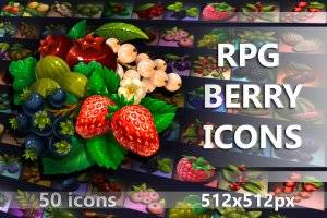 RPG浆果游戏图标512×512：50枚高质素材
