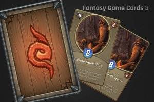 TCG卡牌模板：奇幻角色扮演游戏卡片设计素材