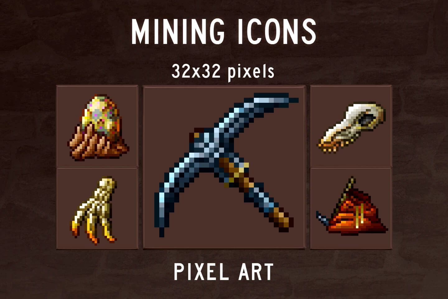 Mining Icons Pixel Art Pack