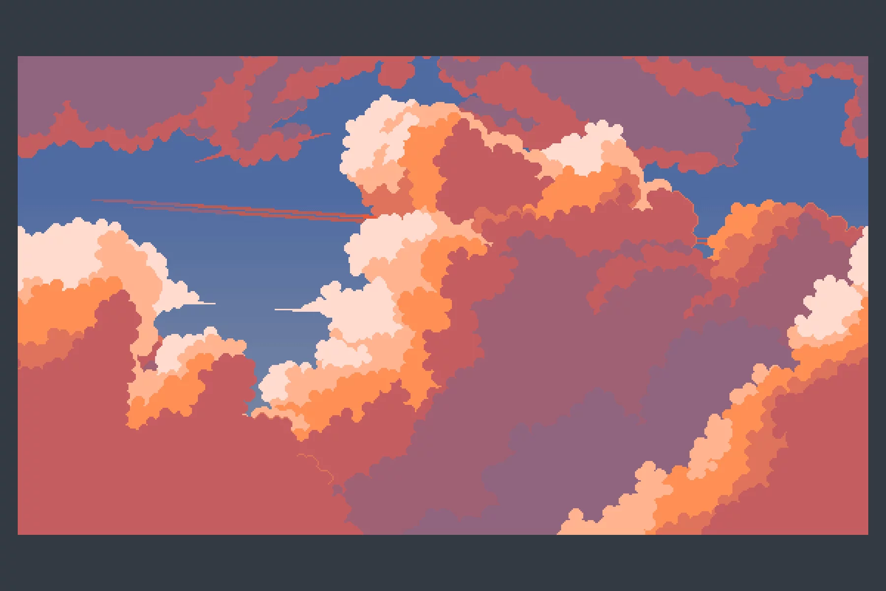 Pixel Sky with Parallax Clouds for 2D Games