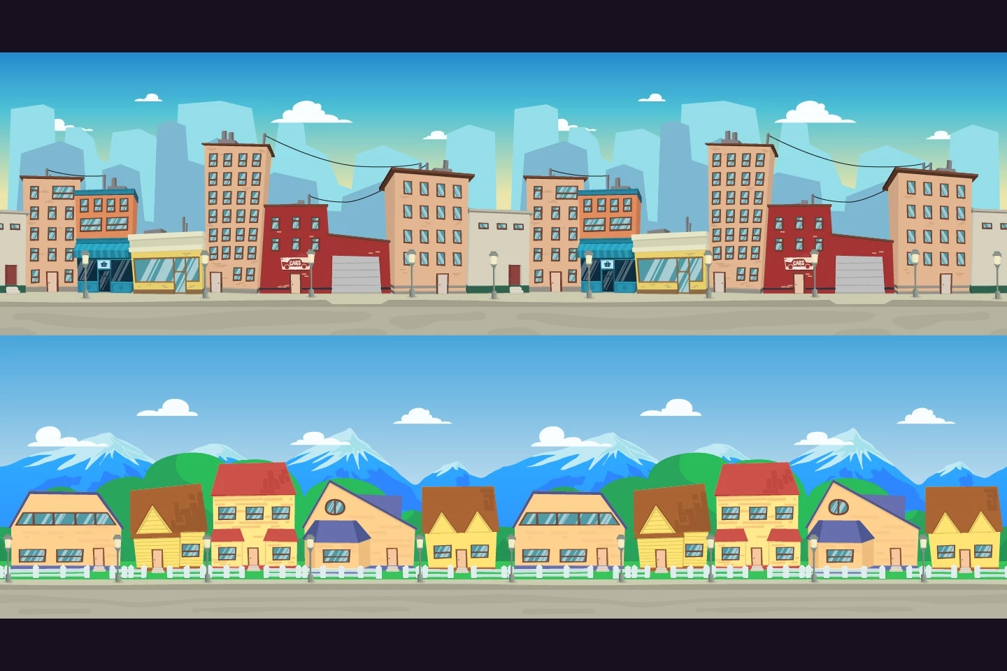 Cartoon City 2D Backgrounds